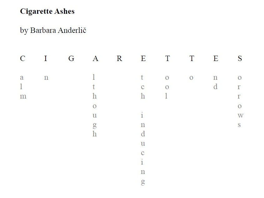 Cigarette Ashes by Barbara Anderli?-1
